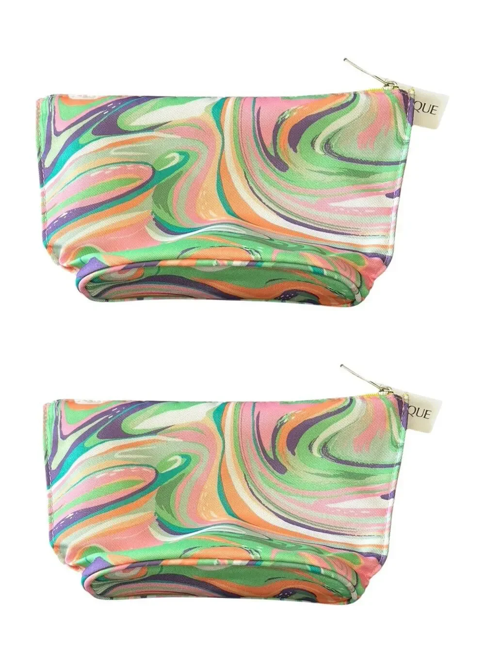 Clinique 2x Multicolor Pastel Swirl Makeup Bag 9